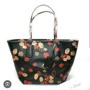 Coach floral zip top taxi tote